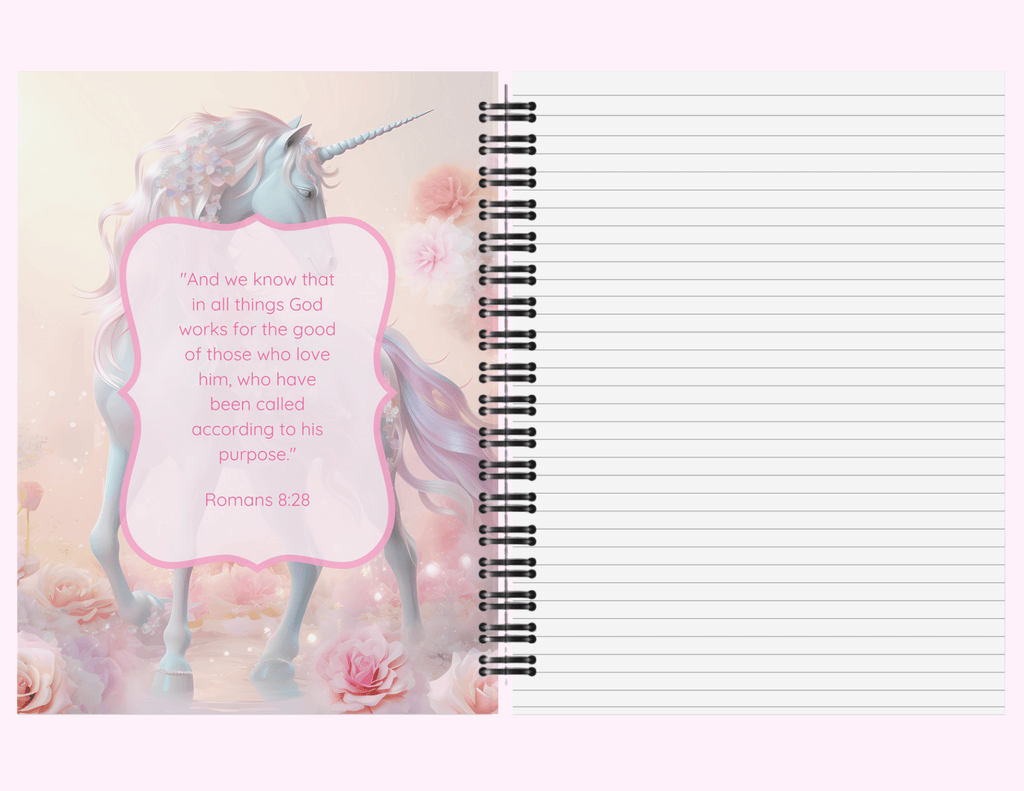 Sparkle Unicorn - Large Notebook With Bible Text (8.5"x 11") featuring unique artwork, perfect for personal style and expression.