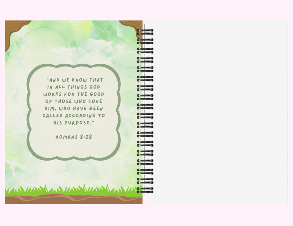 Dino - Large Sketchbook With Bible Text (8.5"x 11") featuring unique artwork, perfect for personal style and expression.