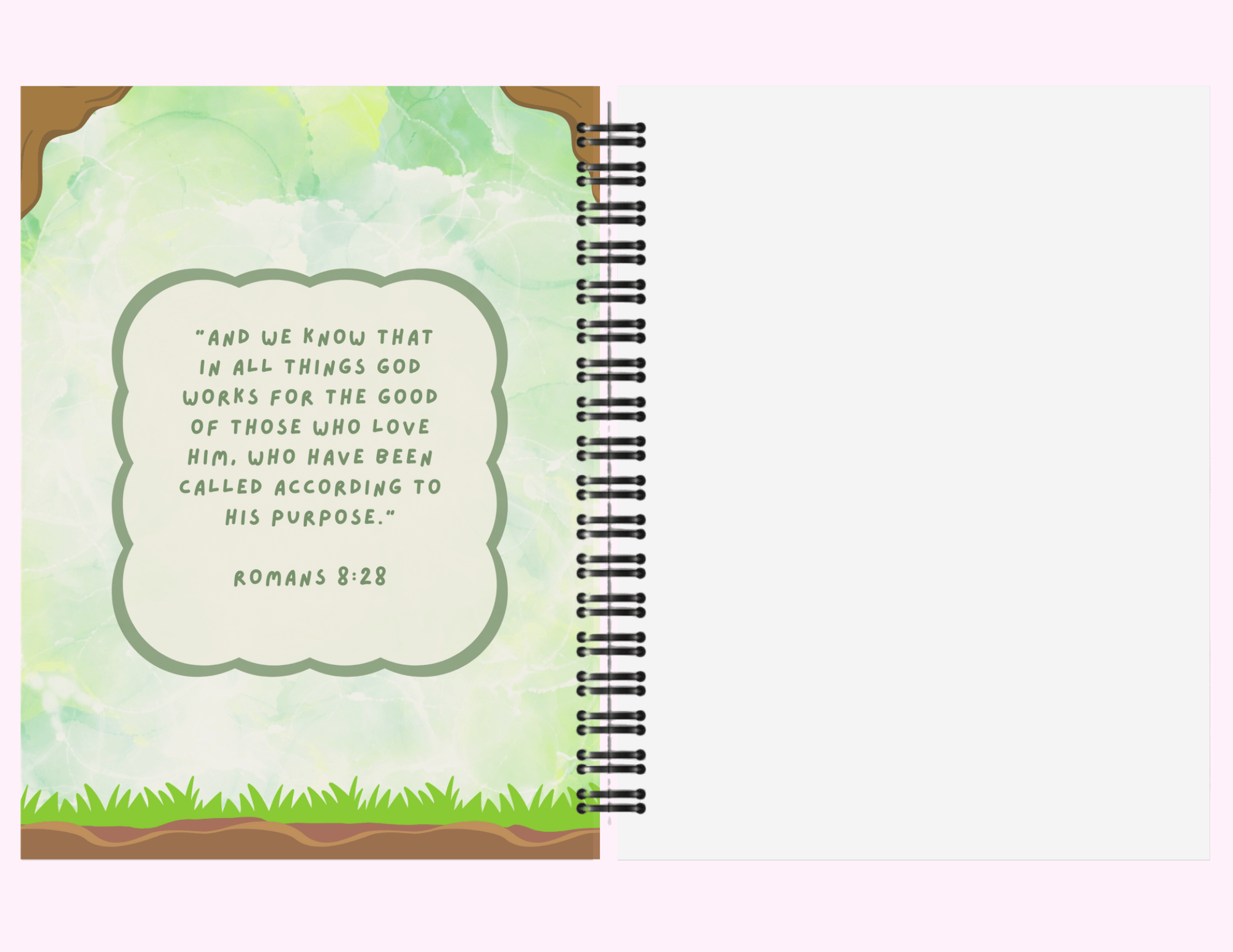 Dino - Large Sketchbook With Bible Text (8.5"x 11") featuring unique artwork, perfect for personal style and expression.