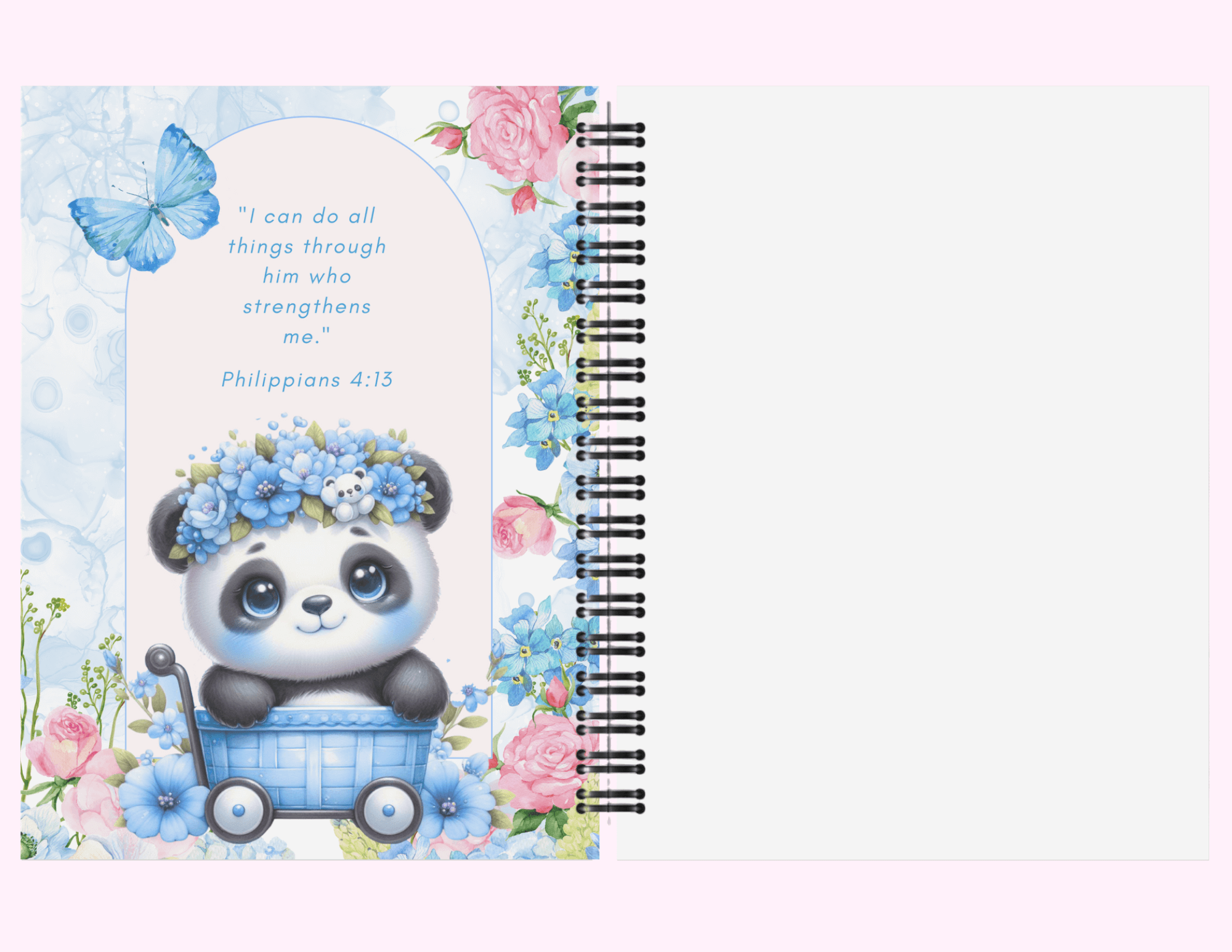 Blue Koala - Medium Sketchbook With Bible Text (5"x 7") featuring unique artwork, perfect for personal style and expression.