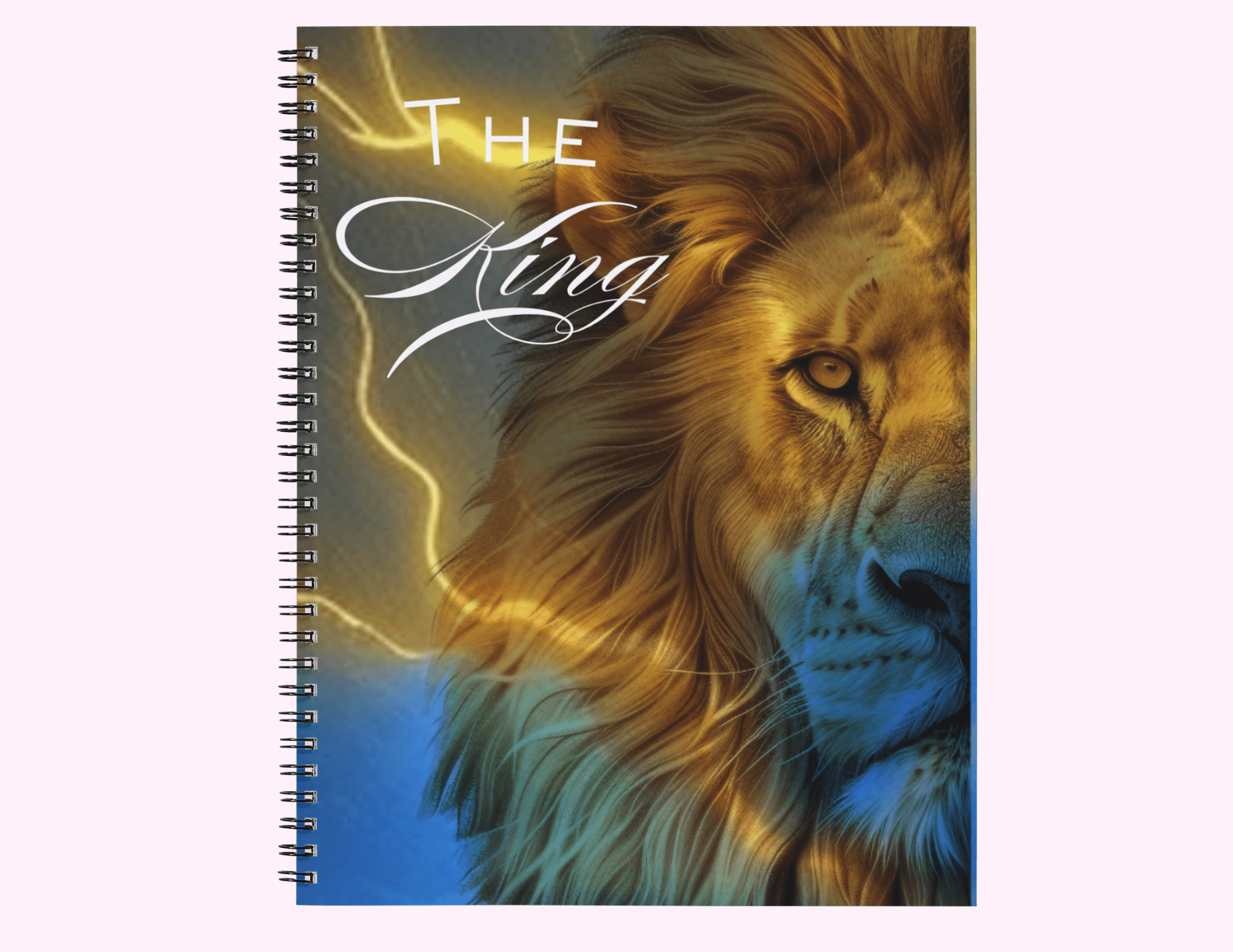 Lion - Large Sketchbook With Bible Text (8.5"x 11") featuring unique artwork, perfect for personal style and expression.