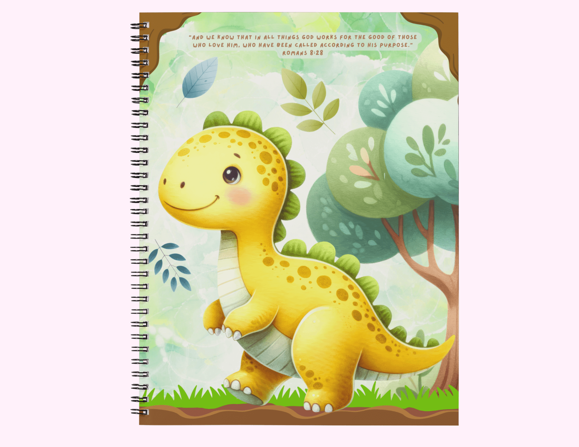 Dino - Large Sketchbook With Bible Text (8.5"x 11") featuring unique artwork, perfect for personal style and expression.