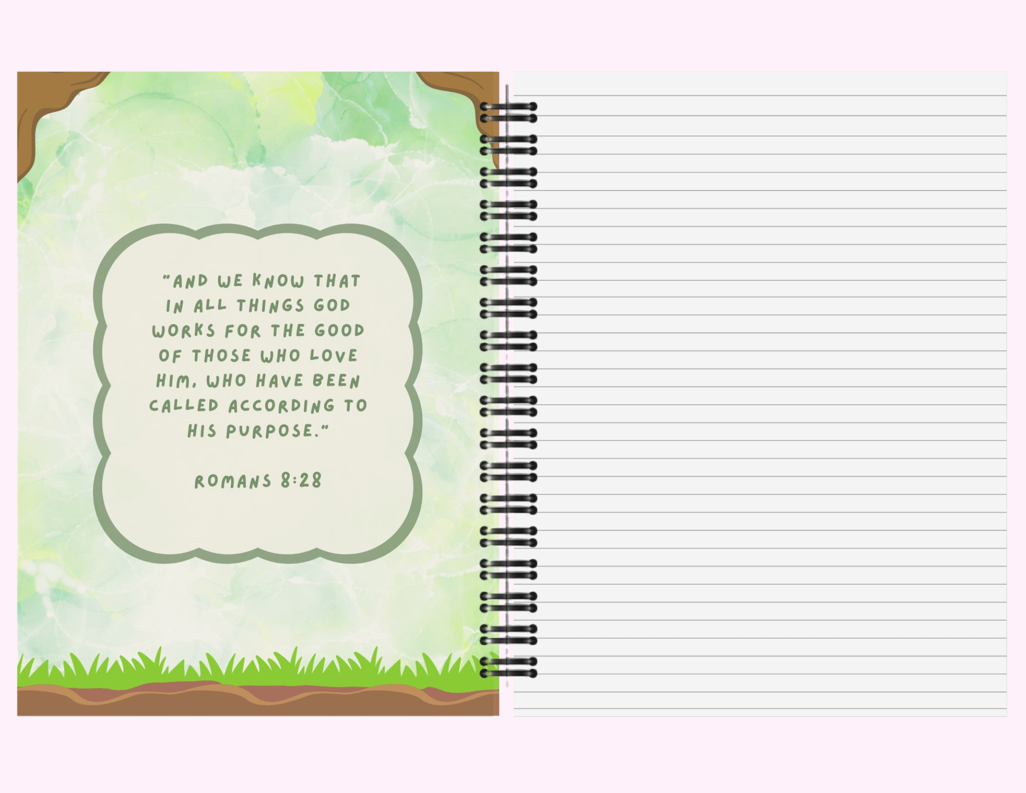Dino - Large Notebook With Bible Text (8.5"x 11") featuring unique artwork, perfect for personal style and expression.