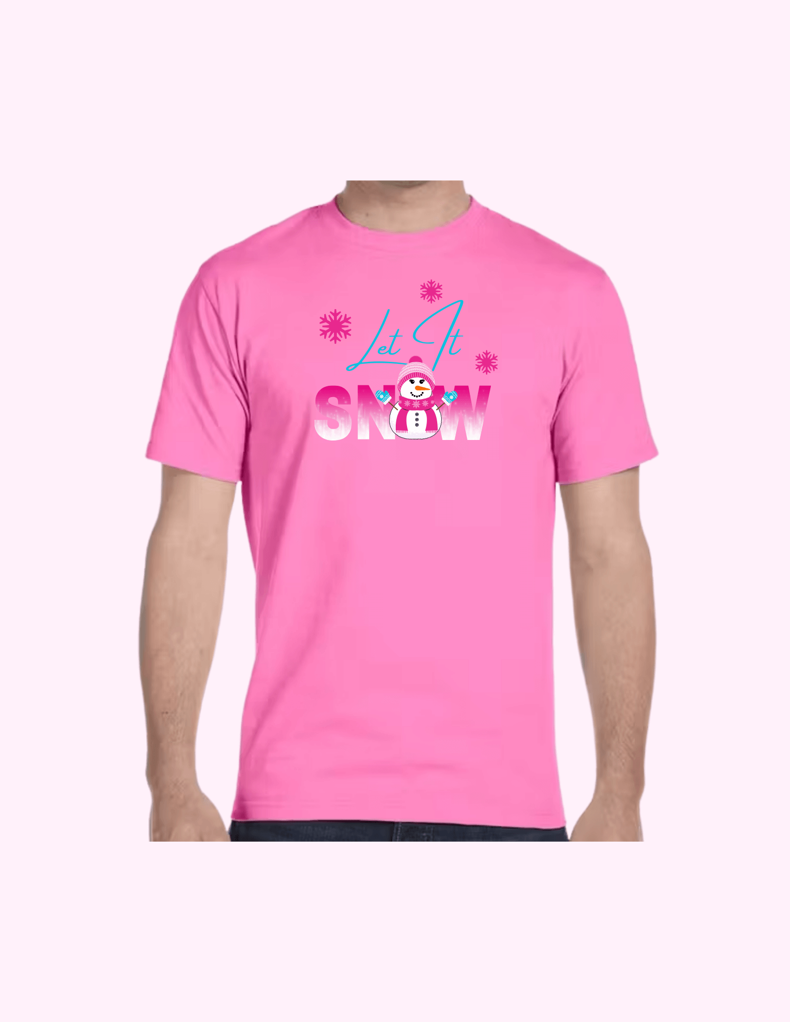 Let It Snow (Pink) - Adult T-Shirt featuring unique artwork, perfect for personal style and expression.