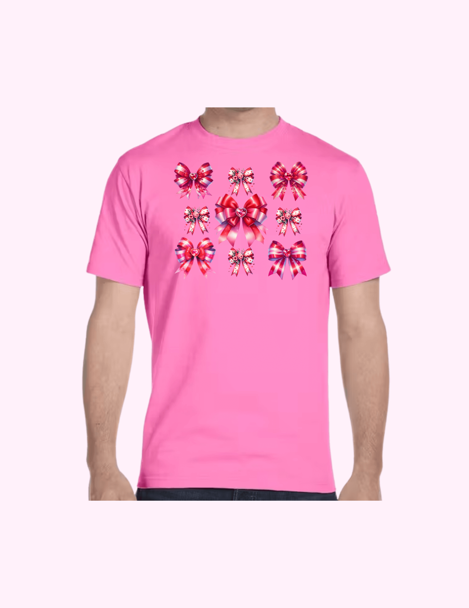 Red Bows - Adult T-Shirt featuring unique artwork, perfect for personal style and expression.