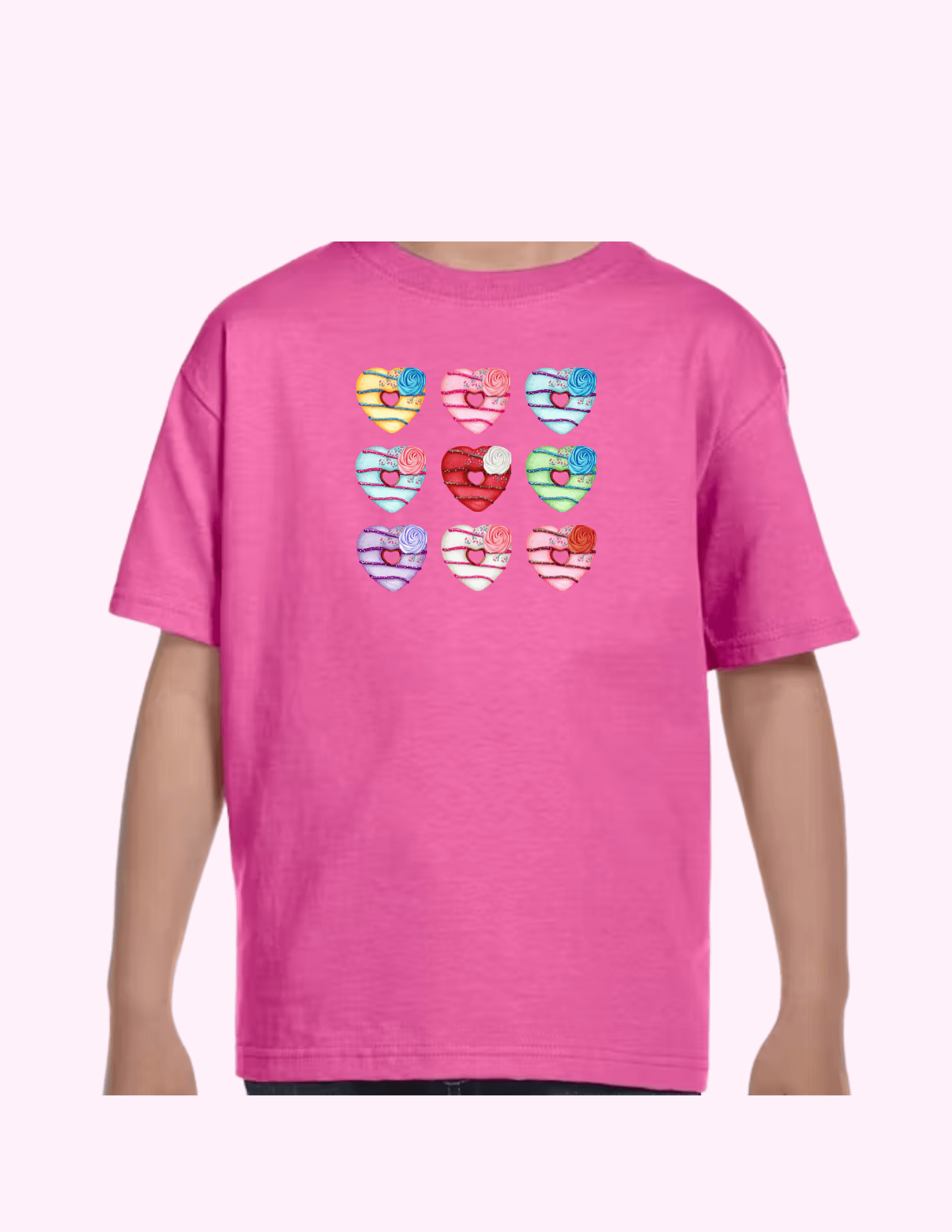 Donut Hearts - Kids T-Shirt featuring unique artwork, perfect for personal style and expression.