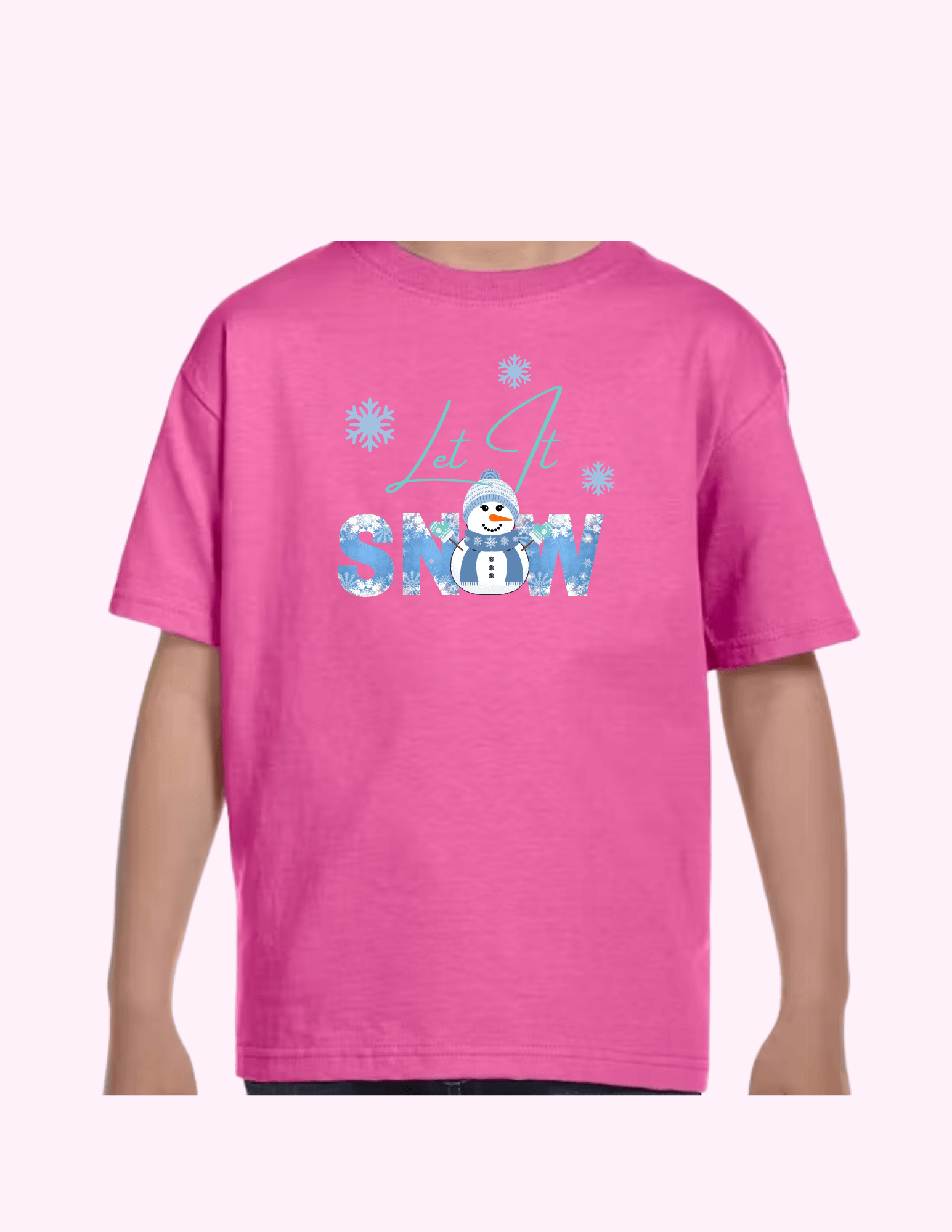 Let It Snow (Blue) - Kids T-Shirt featuring unique artwork, perfect for personal style and expression.