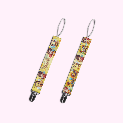 Bee - Baby Pacifier Clip Holder featuring unique artwork, perfect for personal style and expression.
