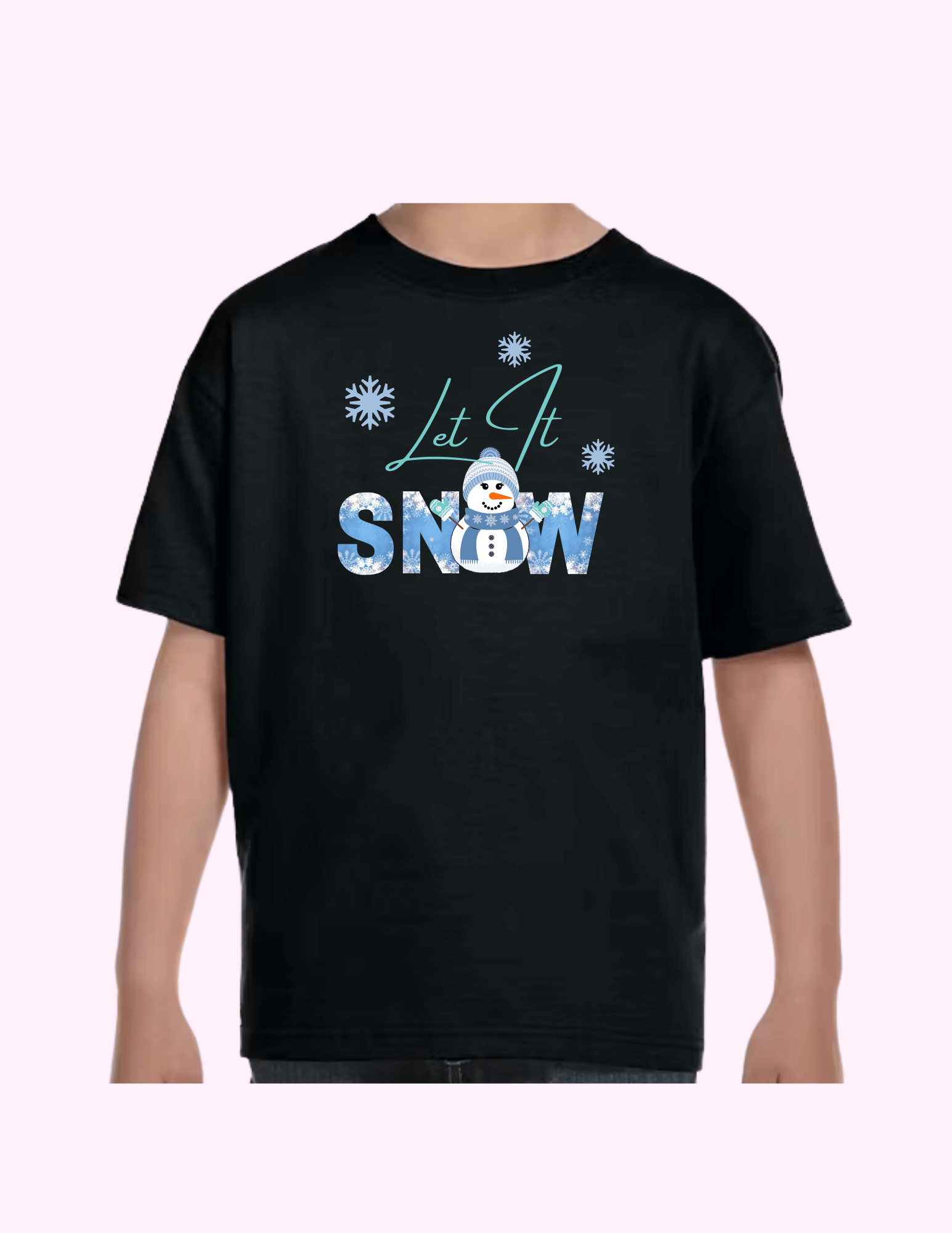 Let It Snow (Blue) - Kids T-Shirt featuring unique artwork, perfect for personal style and expression.