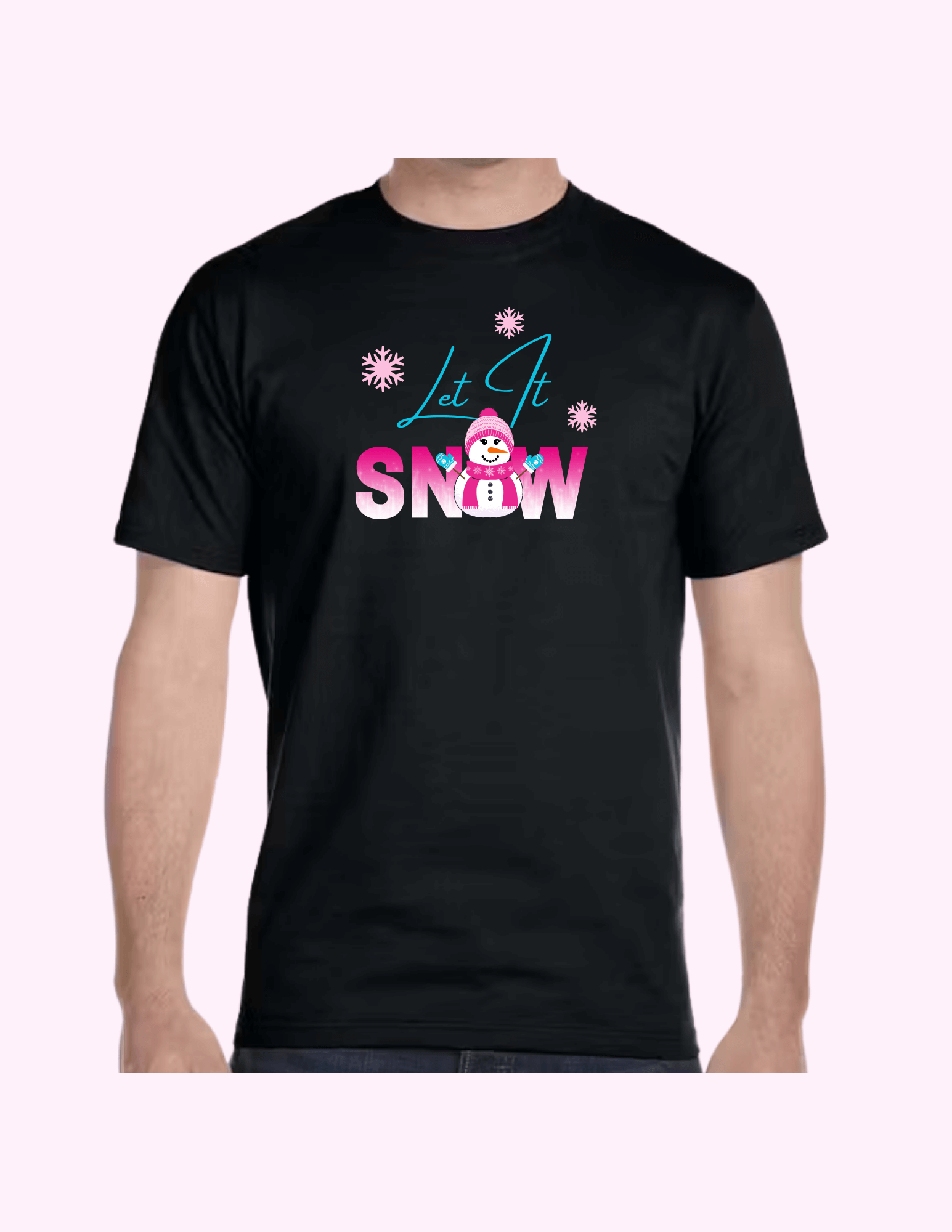 Let It Snow (Pink) - Adult T-Shirt featuring unique artwork, perfect for personal style and expression.