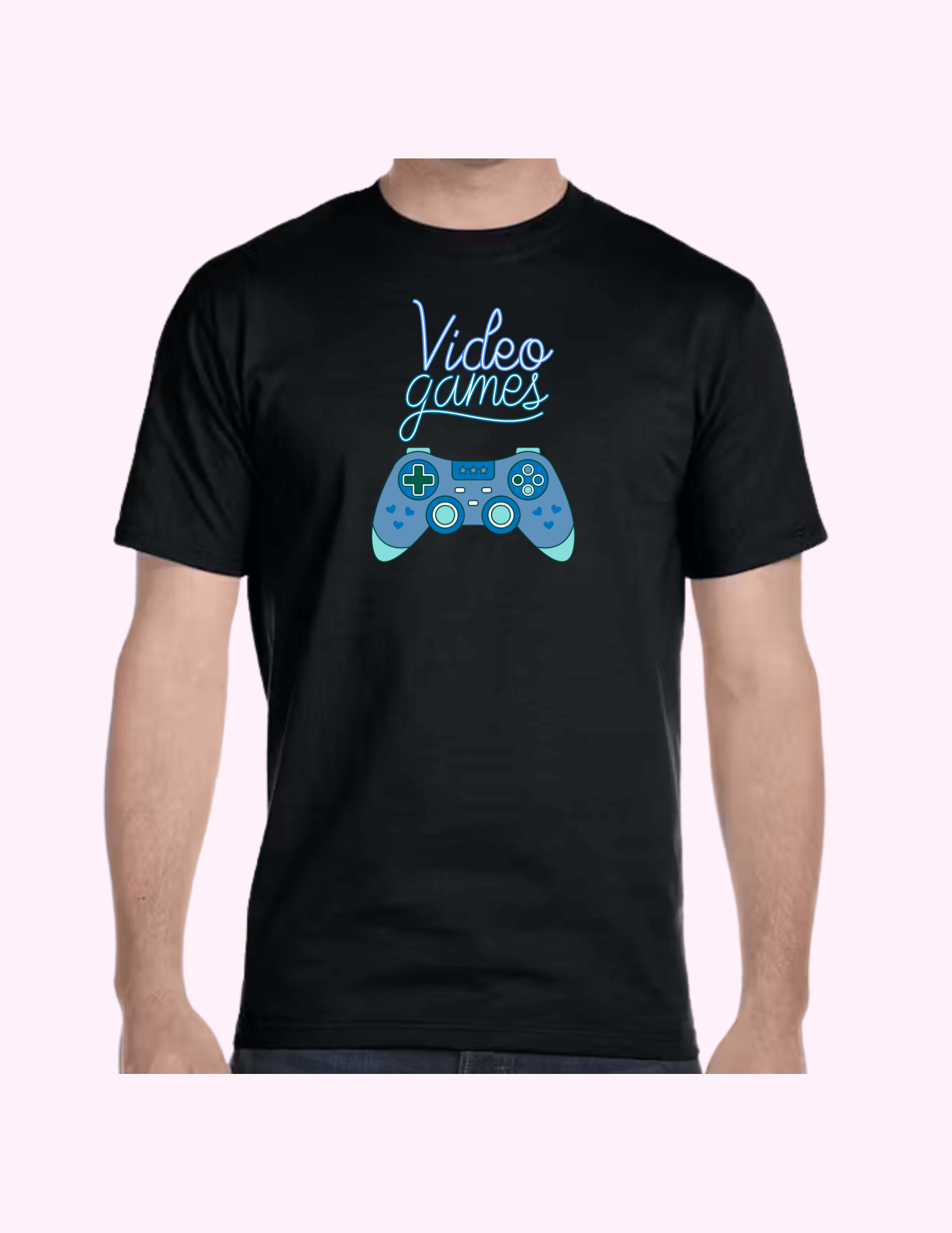 Video Game (Blue) - Adult T-Shirt featuring unique artwork, perfect for personal style and expression.