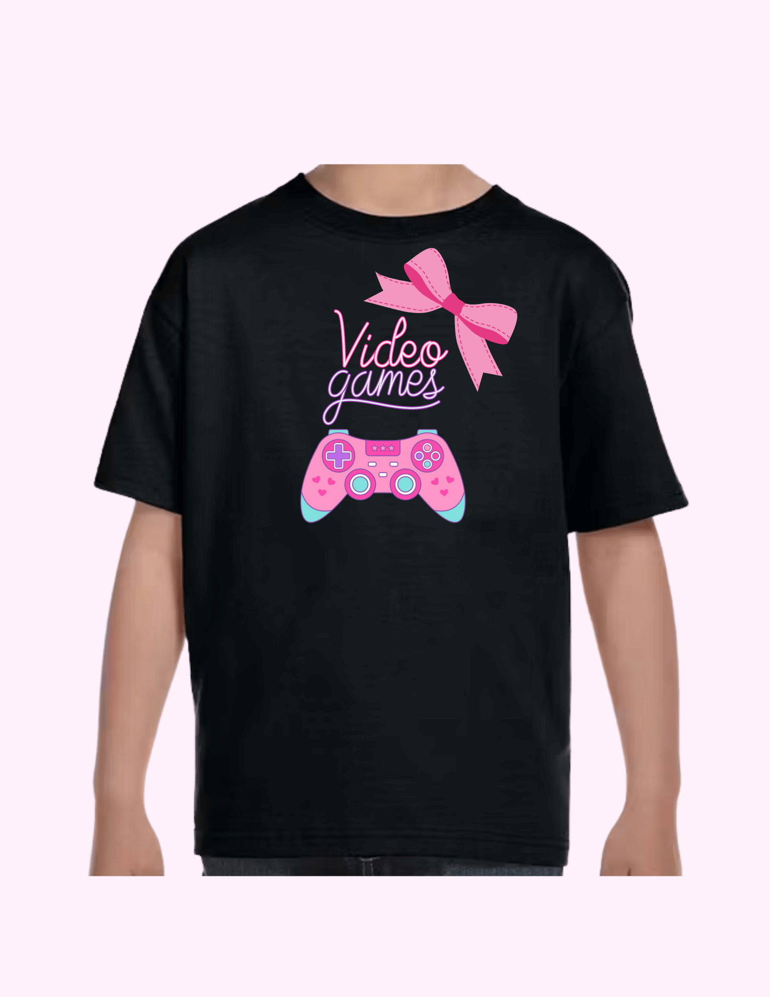 Video Games (Pink) - Kids T-Shirt featuring unique artwork, perfect for personal style and expression.