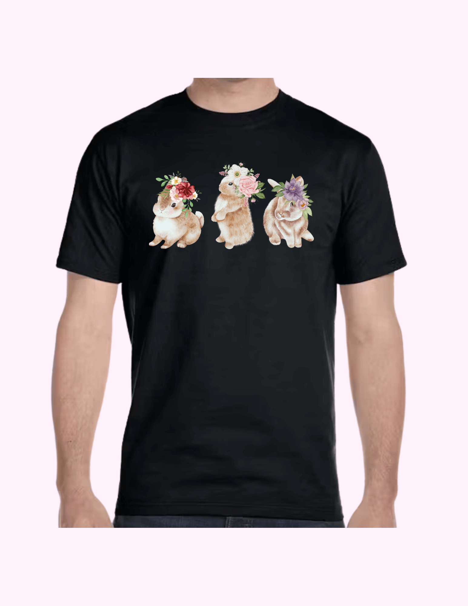 Spring Bunnies - Adult T-Shirt featuring unique artwork, perfect for personal style and expression.