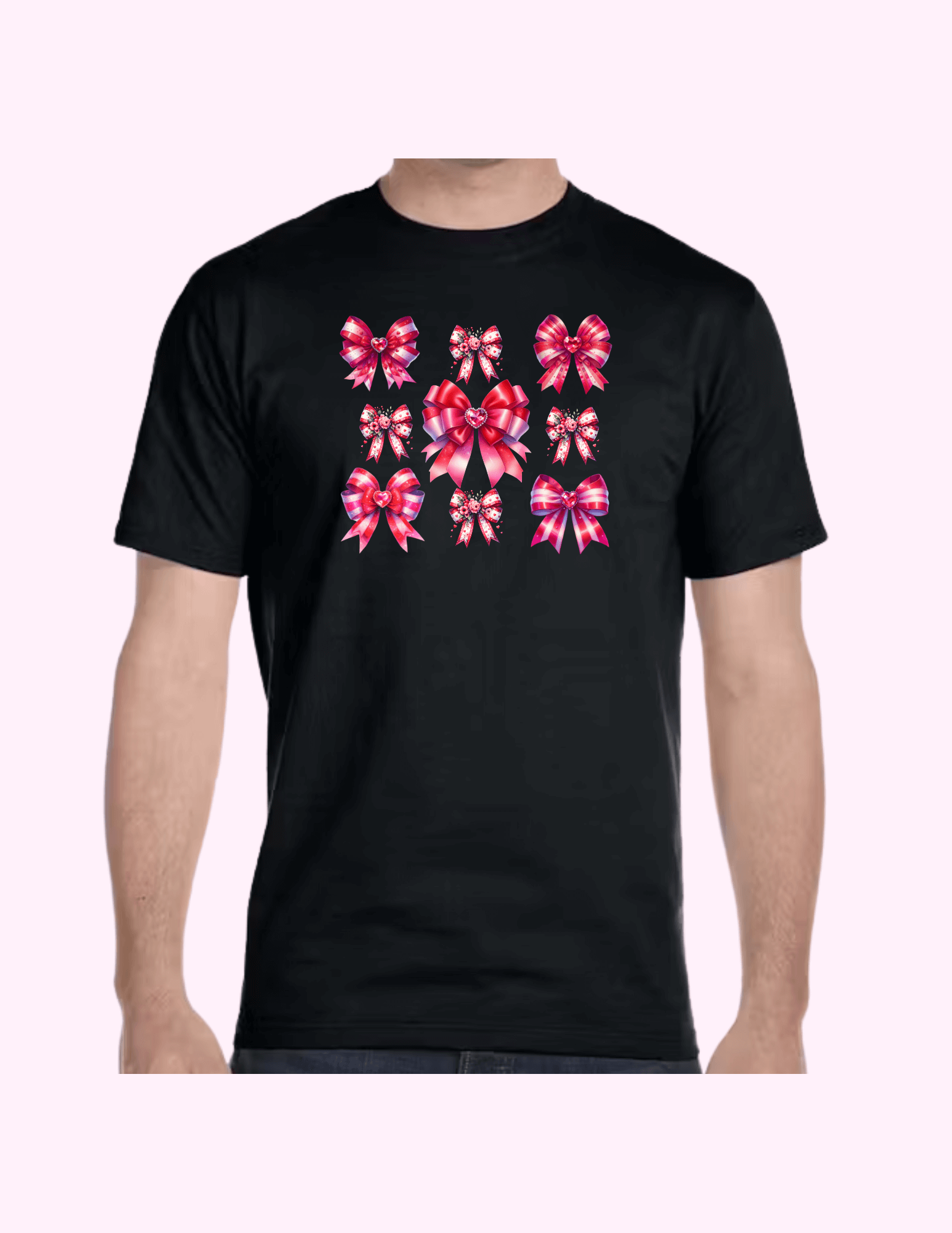 Red Bows - Adult T-Shirt featuring unique artwork, perfect for personal style and expression.