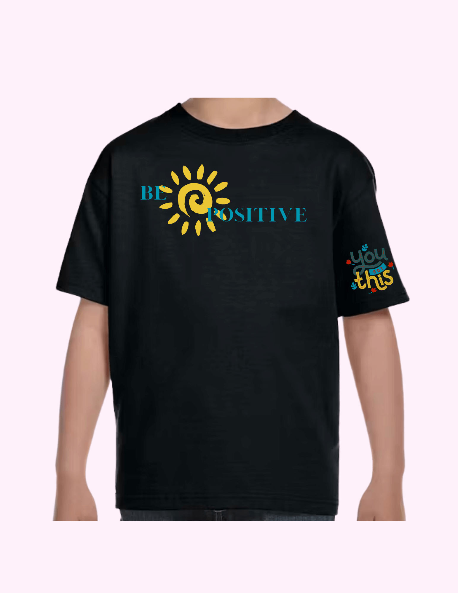 Be Positive - Kids T-Shirt featuring unique artwork, perfect for personal style and expression.