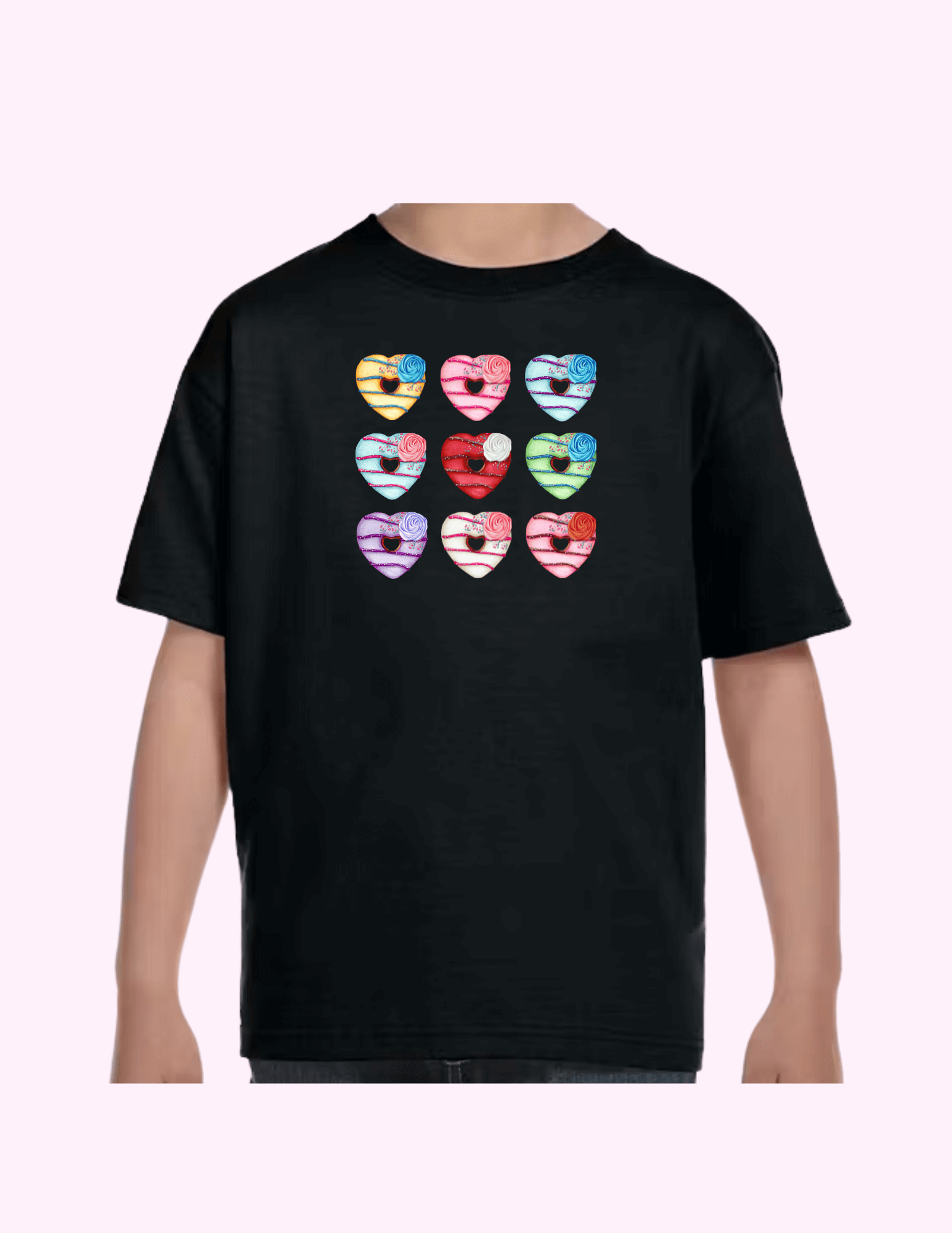 Donut Hearts - Kids T-Shirt featuring unique artwork, perfect for personal style and expression.