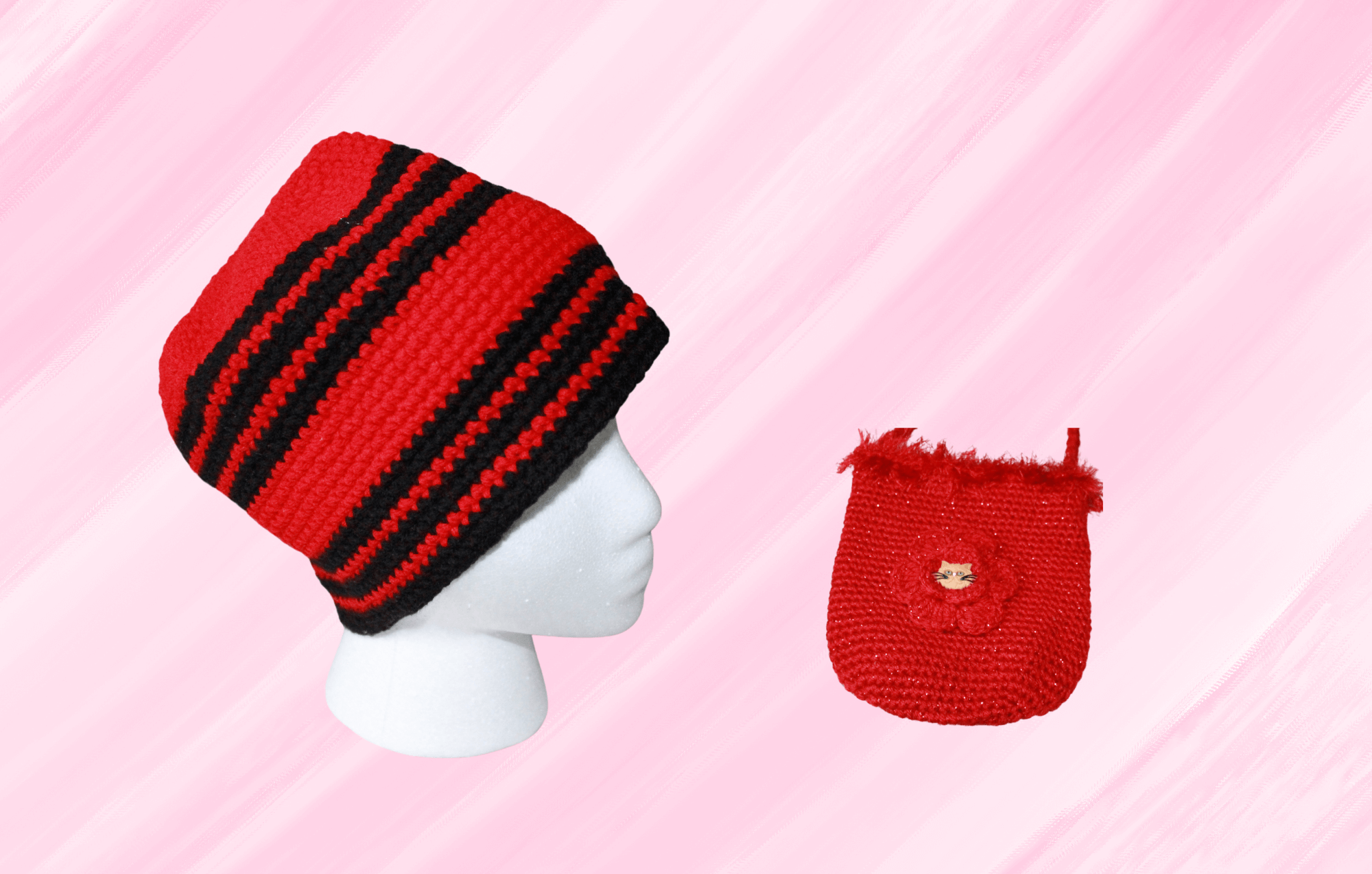 Cute Hats With Bags Bundle For Adults And Kids featuring unique artwork, perfect for personal style and expression.
