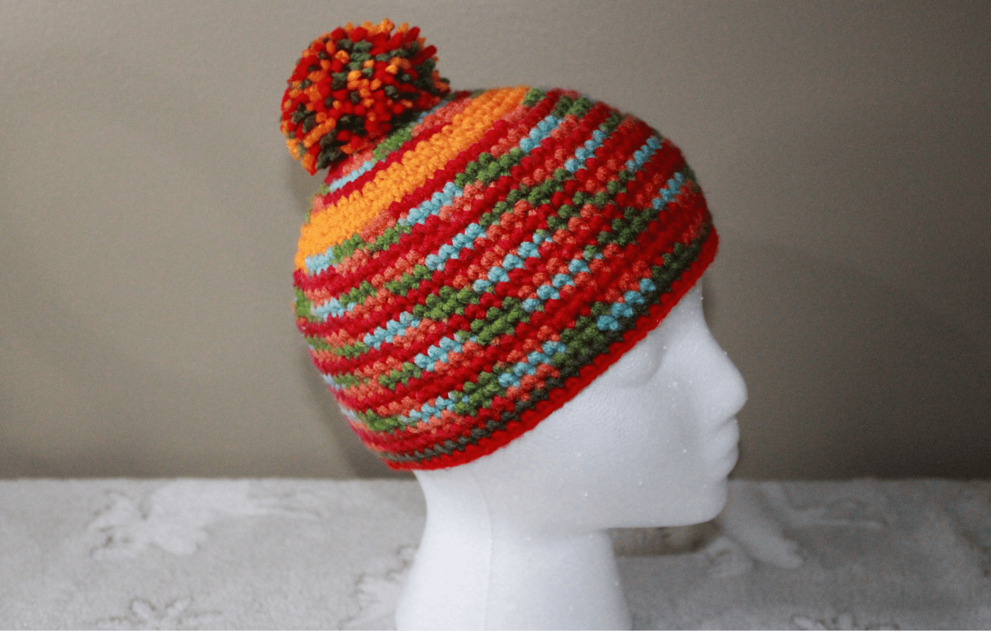 Colorful Crochet Hat For Boys (Kids) featuring unique artwork, perfect for personal style and expression.