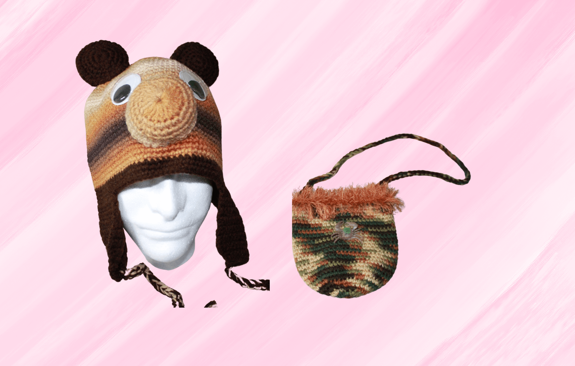 Cute Hats With Bags Bundle For Adults And Kids featuring unique artwork, perfect for personal style and expression.