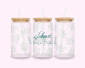 Jehová Va Delante De Ti - Glass Cup With Bamboo Lid 16oz featuring unique artwork, perfect for personal style and expression.