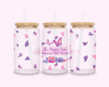 Mamá Hermosa - Glass Cup With Bamboo Lid 16oz featuring unique artwork, perfect for personal style and expression.