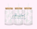The Lord Before You - Glass Cup With Bamboo Lid 16oz featuring unique artwork, perfect for personal style and expression.