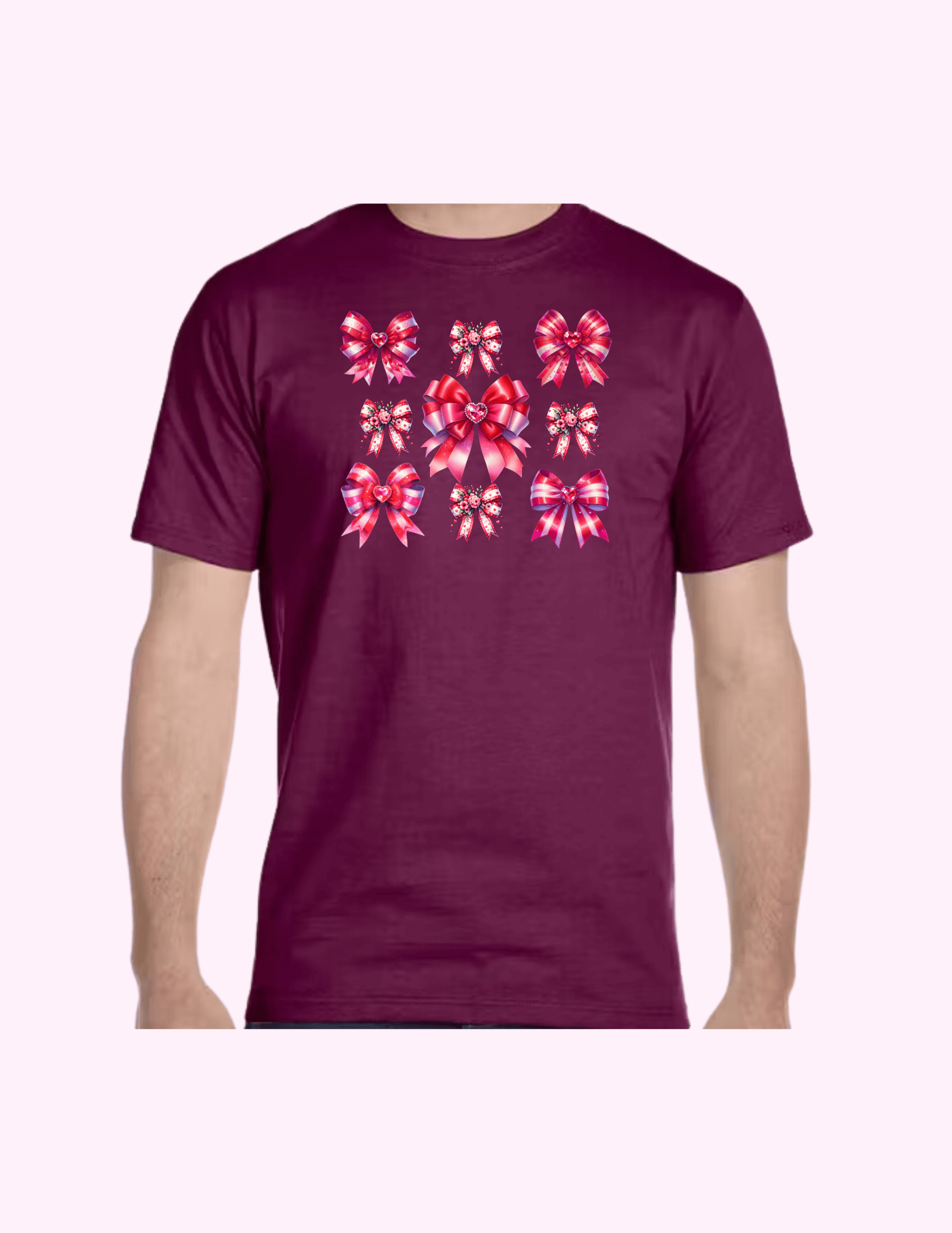 Red Bows - Adult T-Shirt featuring unique artwork, perfect for personal style and expression.