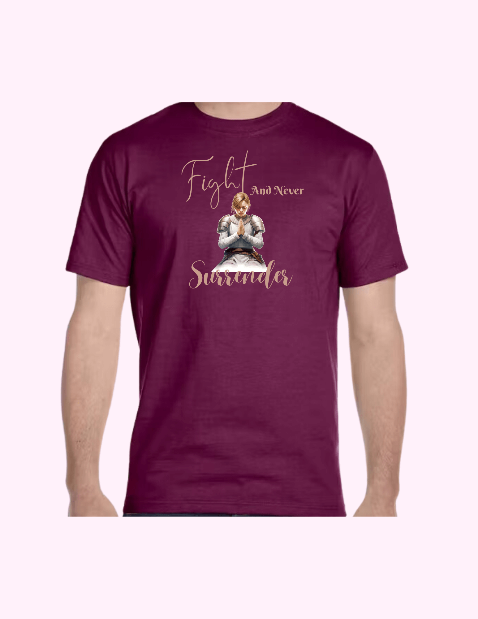 Fight And Never Surrender (Woman) - Adult T-Shirt featuring unique artwork, perfect for personal style and expression.
