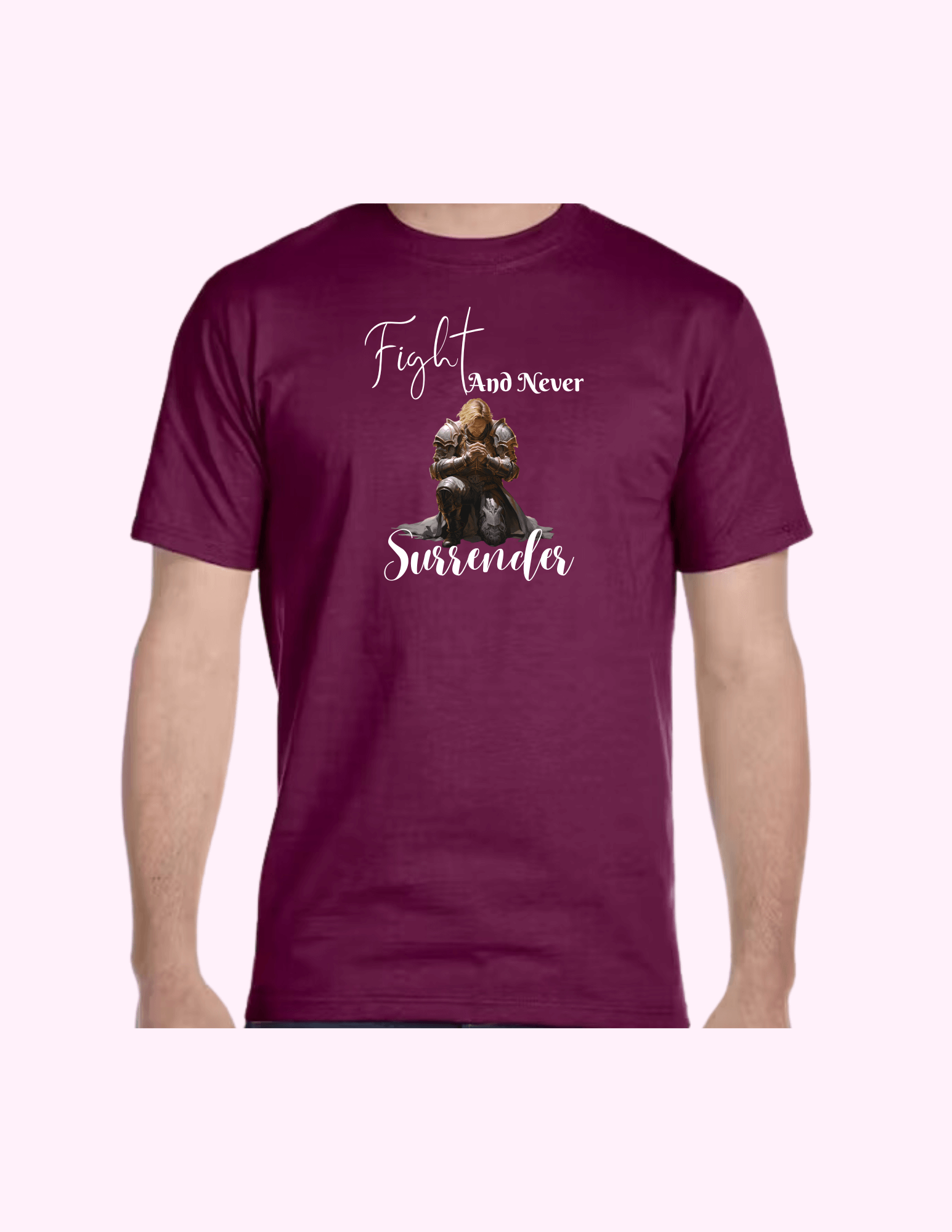 Fight And Never Surrender (Man) - Adult T-Shirt featuring unique artwork, perfect for personal style and expression.