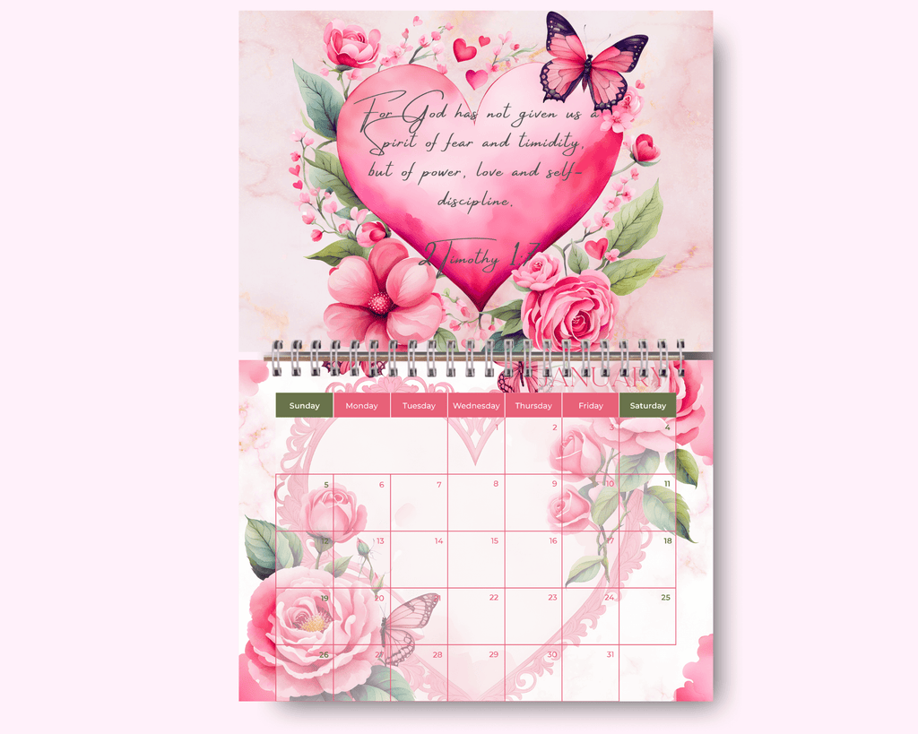Heart Calendar featuring unique artwork, perfect for organizing your year with style.