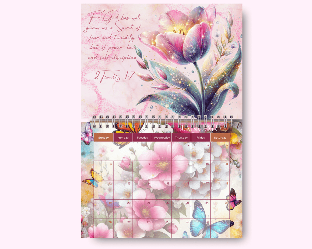 Dream Flower Calendar featuring unique artwork, perfect for organizing your year with style.