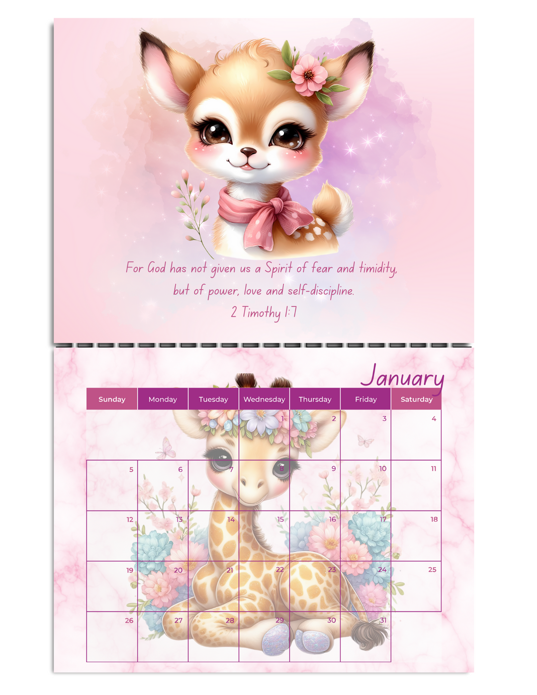 Cute Animals Girl Calendar