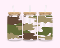 Camouflage design featuring a blend of tones and patterns, perfect for outdoor and military-inspired style.