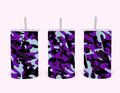 Purple Camouflage - 20oz Tumbler featuring a blend of tones and patterns, perfect for outdoor and military-inspired style.