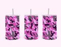 Pink Camouflage - 20oz Tumbler featuring a blend of tones and patterns, perfect for outdoor and military-inspired style.