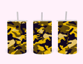 Yellow Camouflage - Tumbler featuring a blend of tones and patterns, perfect for outdoor and military-inspired style.