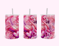 Glamorous Flamingo - 12oz Tumbler featuring unique artwork, perfect for personal style and expression.