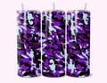 Purple Camouflage - 20oz Tumbler Double-walled stainless steel, designed for insulation to keep drinks hot or cold for longer periods.