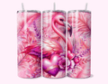 Glamorous Flamingo - 20oz Tumbler Double-walled stainless steel, designed for insulation to keep drinks hot or cold for longer periods.
