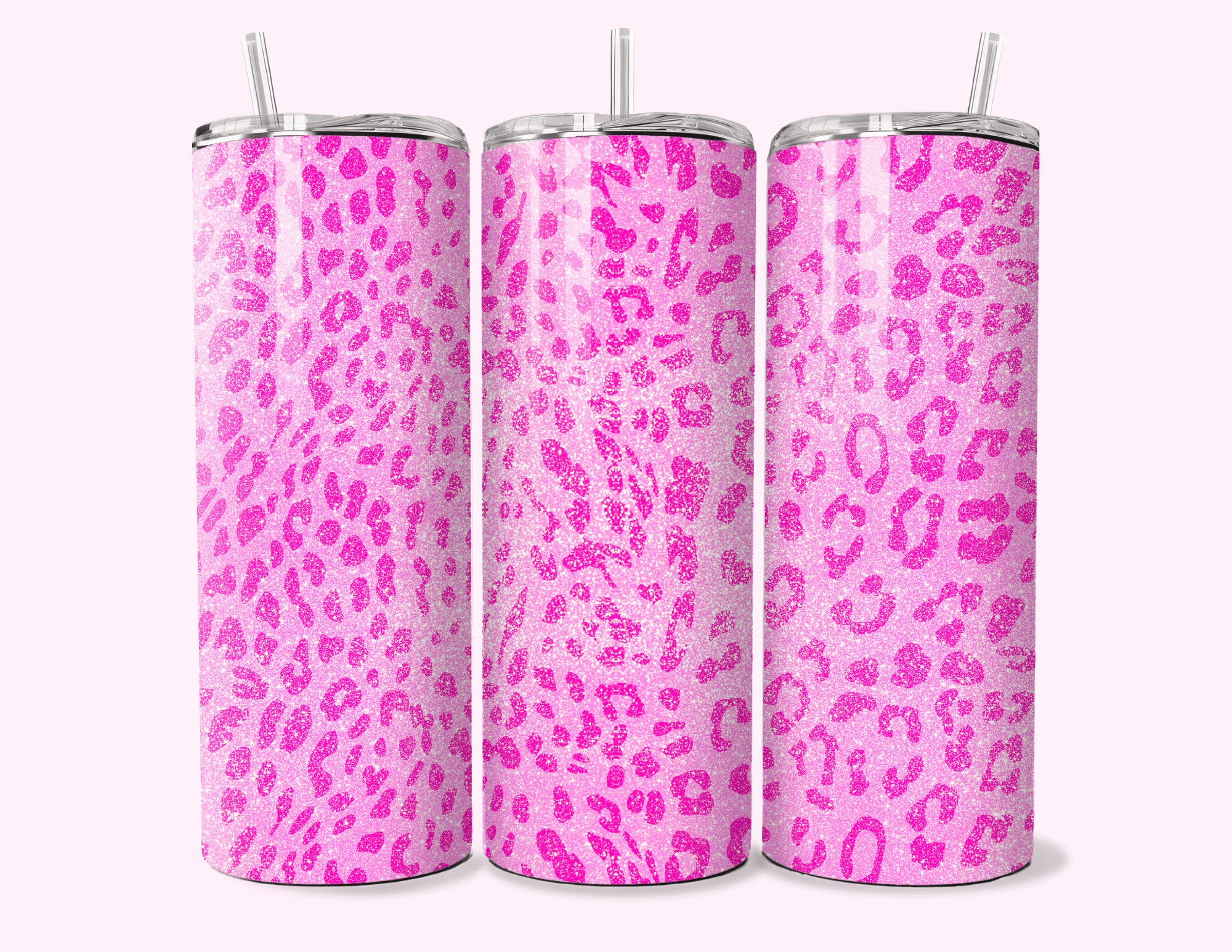 Sparkle Leopard - 20oz Tumbler Double-walled stainless steel, designed for insulation to keep drinks hot or cold for longer periods.