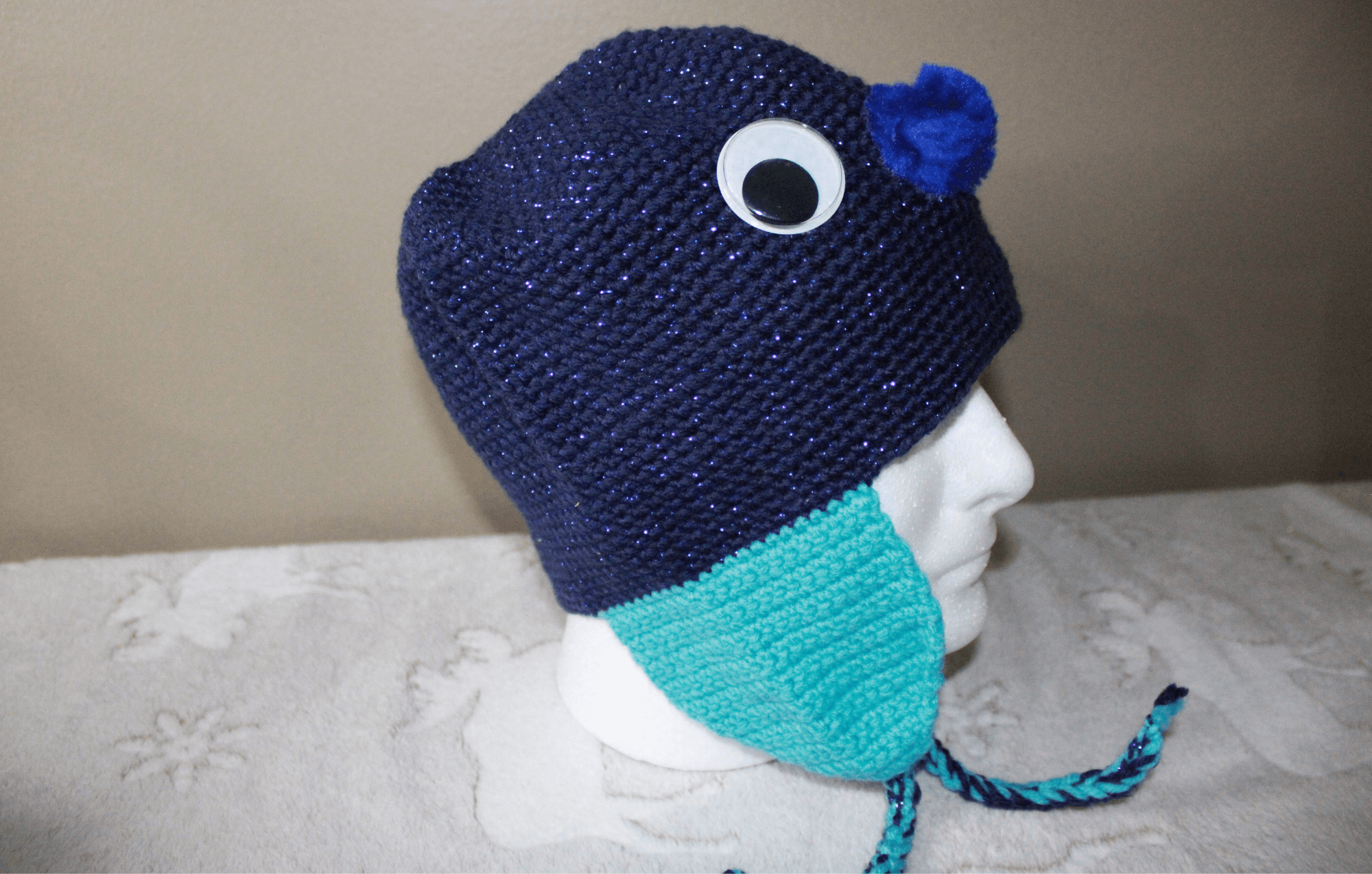 Blue Cute Hat For Adult featuring unique artwork, perfect for personal style and expression.