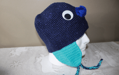 Blue Cute Hat For Adult featuring unique artwork, perfect for personal style and expression.
