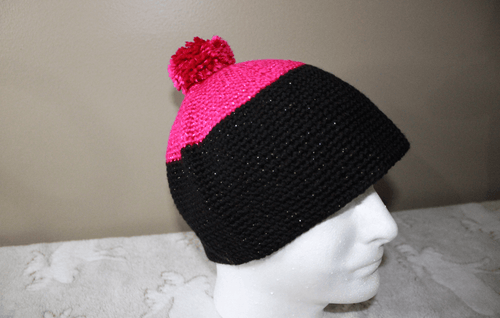 Black And Fuchsia Cute Hat For Adult featuring unique artwork, perfect for personal style and expression.