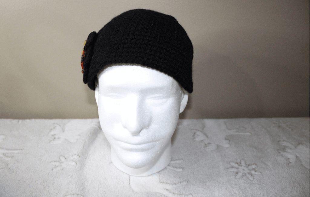 Black Cute Hat For Adult featuring unique artwork, perfect for personal style and expression.