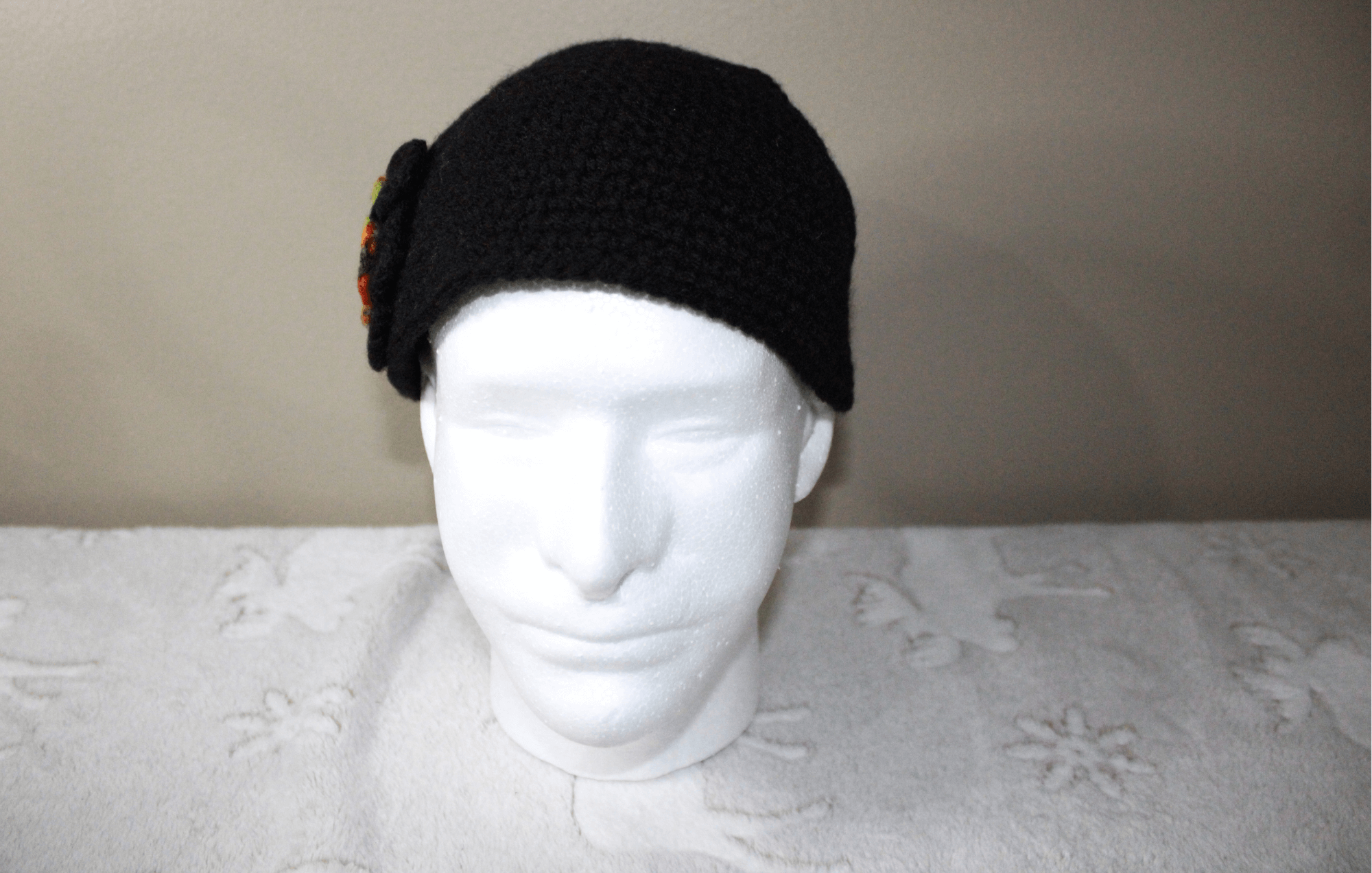 Black Cute Hat For Adult featuring unique artwork, perfect for personal style and expression.