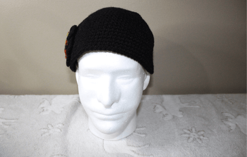 Black Cute Hat For Adult featuring unique artwork, perfect for personal style and expression.