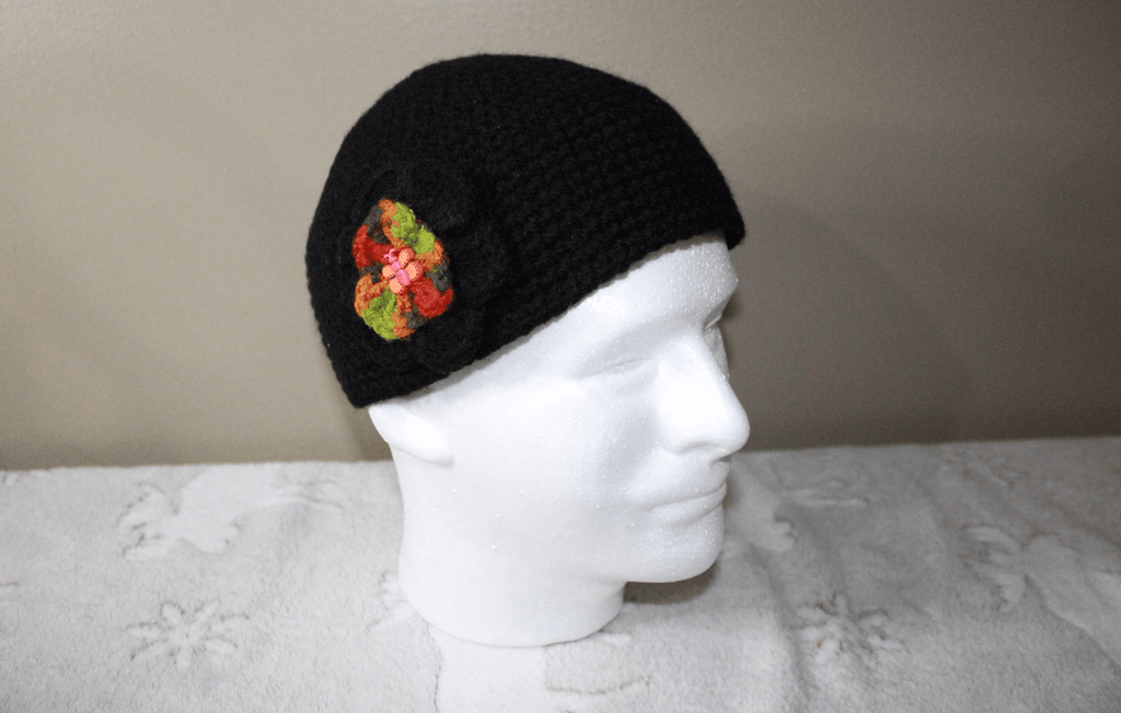 Black Cute Hat For Adult featuring unique artwork, perfect for personal style and expression.
