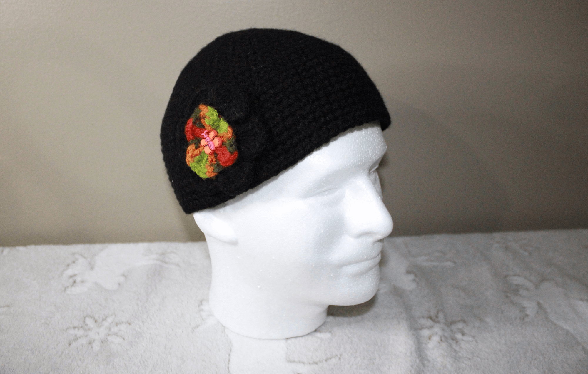 Black Cute Hat For Adult featuring unique artwork, perfect for personal style and expression.