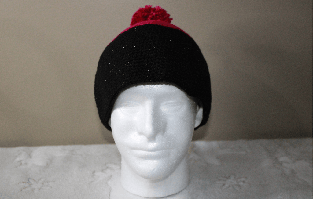 Black And Fuchsia Cute Hat For Adult featuring unique artwork, perfect for personal style and expression.