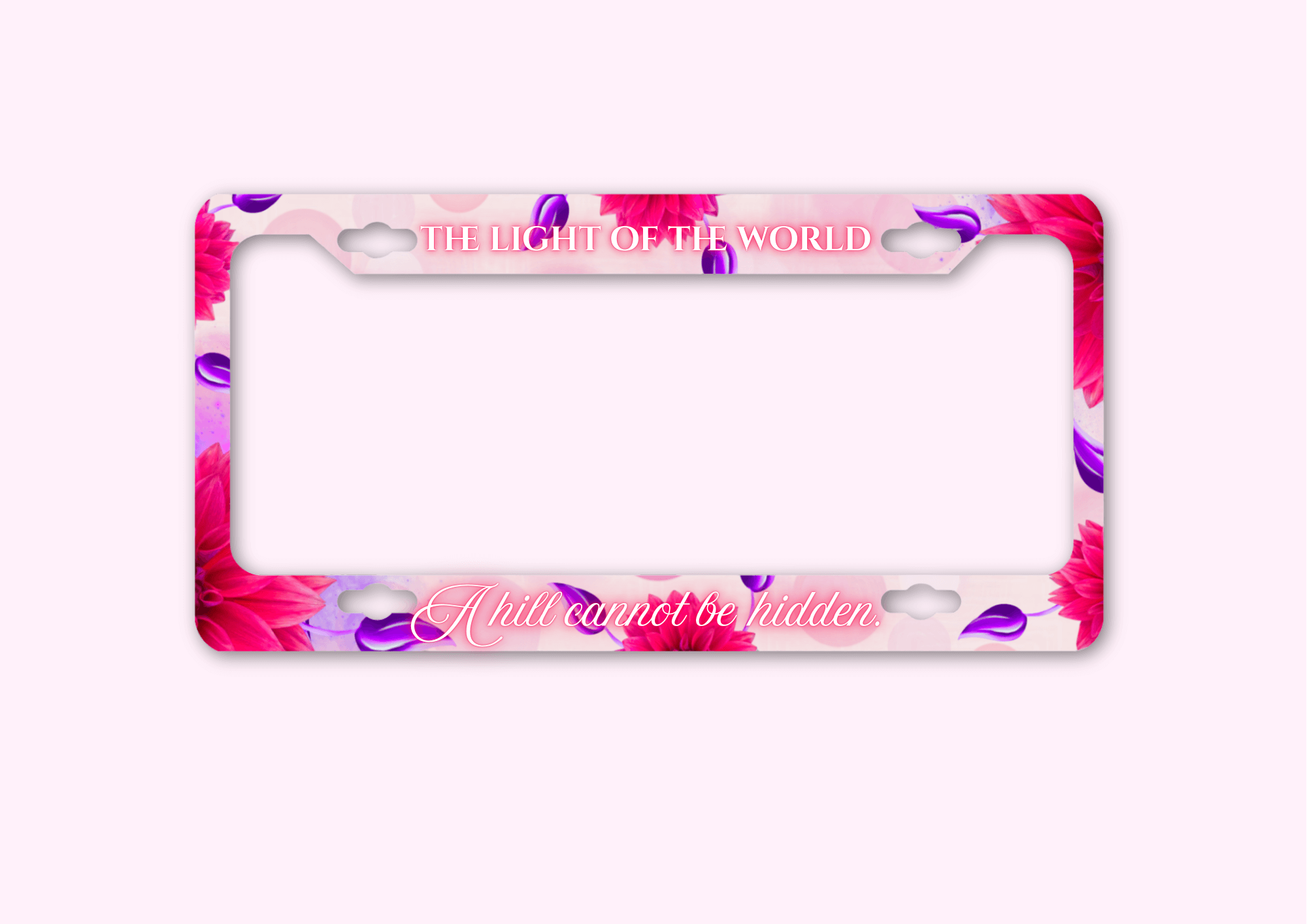 The Light Of The World - License Plate Frame made of premium materials, featuring a sleek design and amazing artwork to express your style.